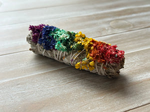SEVEN CHAKRA MULLEIN + WHITE SAGE | CLEANSING SMUDGE STICK